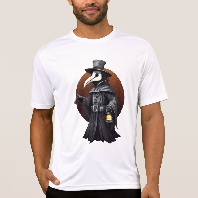 Plague Doctor Lantern T-Shirt – Dark Gothic (Frente)