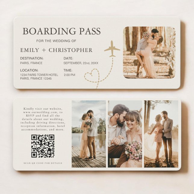 Plane Ticket Wedding Boarding Pass  (Criador carregado)