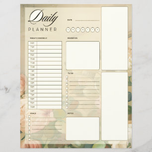 planeador diário de rosas vintage