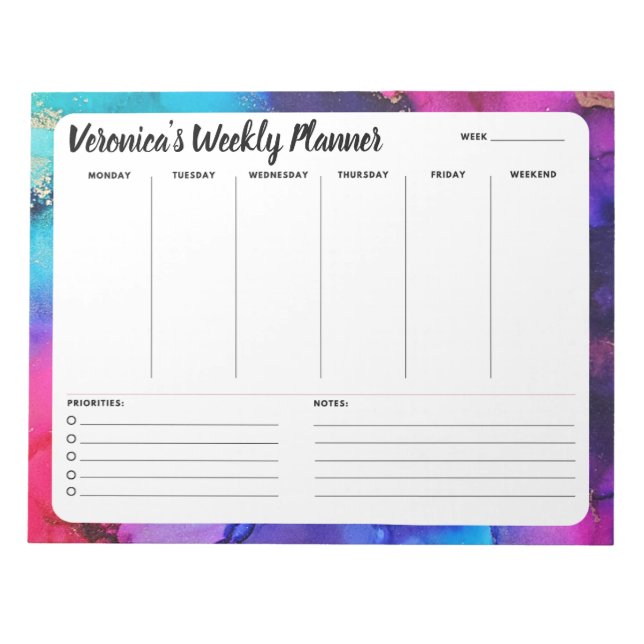 Planeador do Bloco de Notas do Rainbow Abstrato Se (Frente)