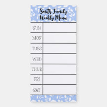 Planeamento Semanal Floral Azul Claro