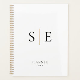 Planejador 2023 Monograma Dourado e Preto Minimali