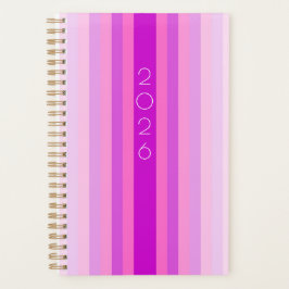 Planejador 2026 de Listras Rosa e Roxo
