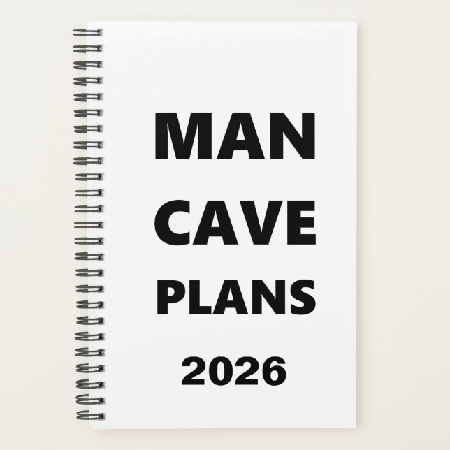 Planejador 2026 Para Homens Planos de Man Cave Fon (Frente)