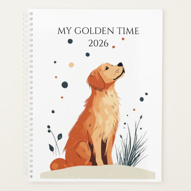 Planejador 2026 | Presente Para Amantes de Golden  (Frente)
