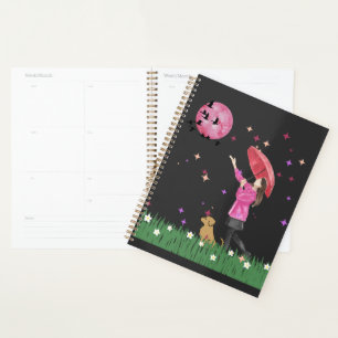 Planejador Acadêmico e Diário de Aquarela Rosa Mág