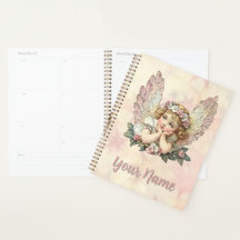 Planejador Anjo Vintage Personalize com o Seu Nome