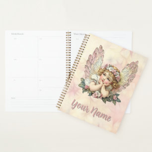 Planejador Anjo Vintage Personalize com o Seu Nome