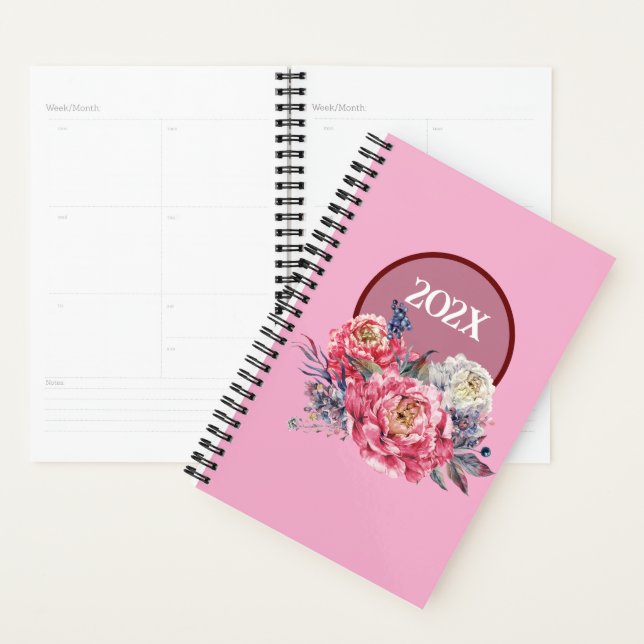 Planejador Anual de Datas de Jardim de Rosas (Exibição)