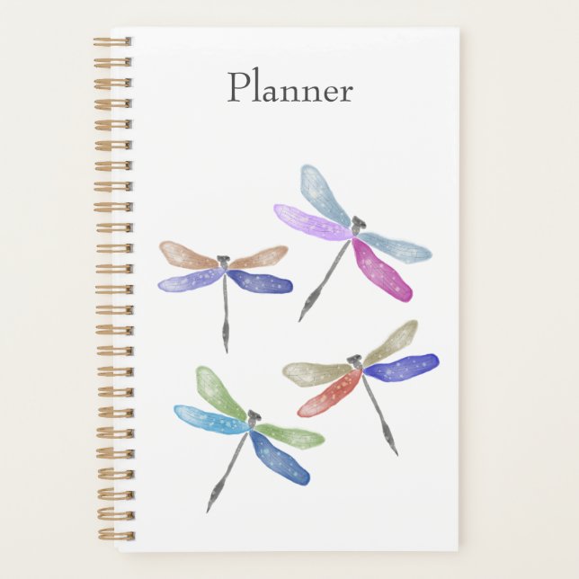Planejador Anual de Watercolor Dragonfly  (Frente)