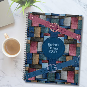 Planejador Azul de Patchwork Artesanal Fofo