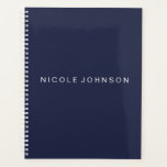 Planejador Azul / Semanal/Mensal<br><div class="desc">Adicione seu nome personalizado a este planejador semanal\mensal espiral azul moderno. Ideal para uma variedade de projetos que o mantêm organizado.</div>