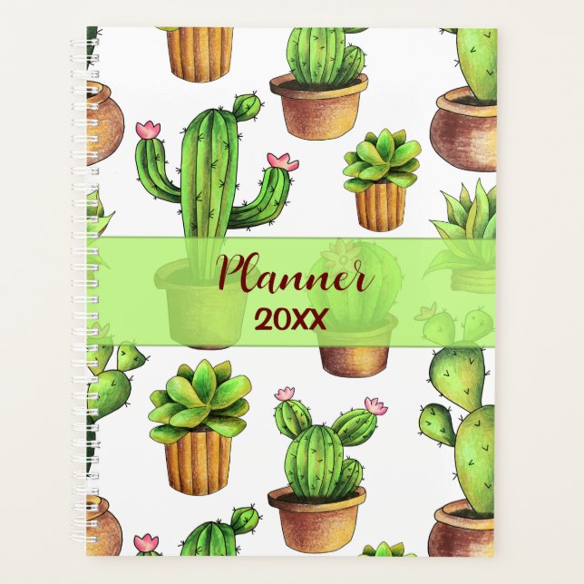 Planejador Cactus Watercolor (Frente)