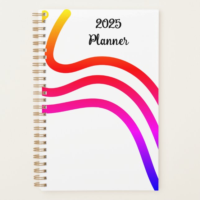 Planejador com Design de Onda Abstrata em Gradient (Frente)