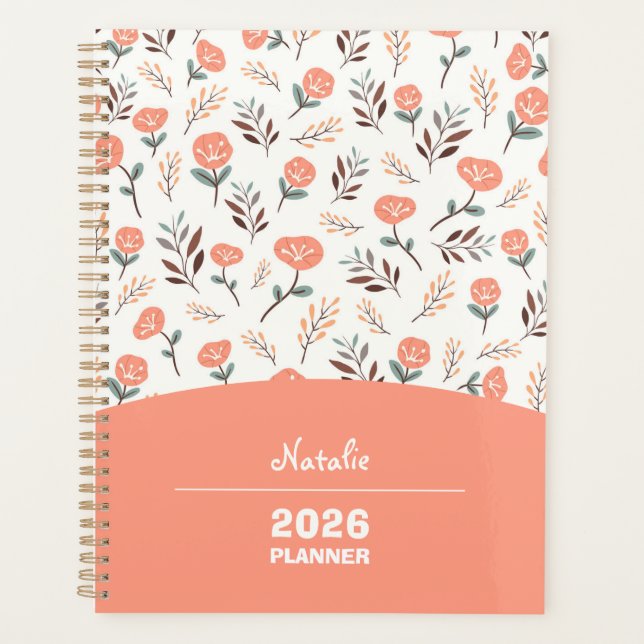 Planejador com nome – Desenho Papoulas Vermelhas (Frente)