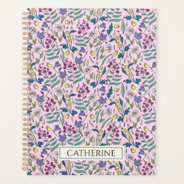 Planejador com padrão de flores silvestres