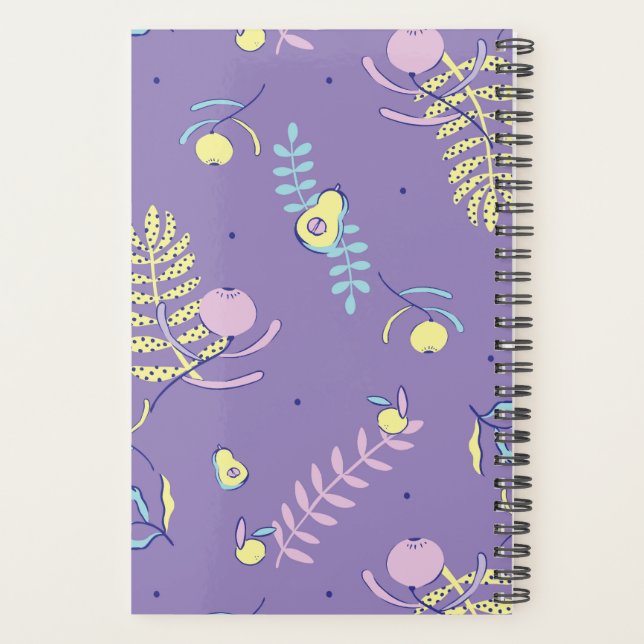 Planejador com Padrão Floral Roxo (Verso)