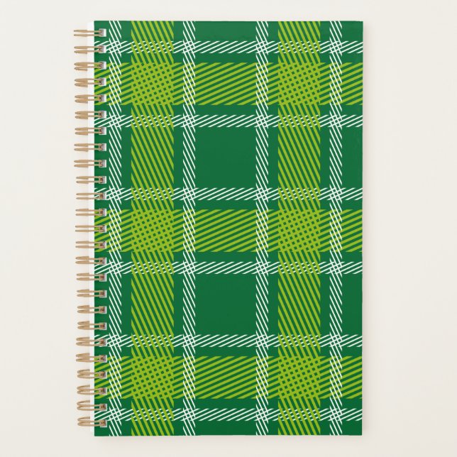 Planejador com Padrão Xadrez Verde (Frente)