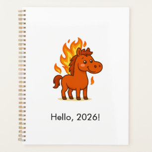 Planejador com um cavalo vermelho