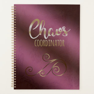Planejador Coordenador Caos Vermelho Vinho