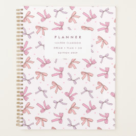 Planejador Coquette com Laço Rosa Pastel e Lilás