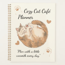 Planejador Cozy Cat Café | Diário Kawaii Fofo