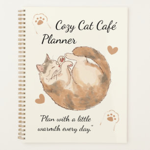 Planejador Cozy Cat Café Diário Kawaii Fofo