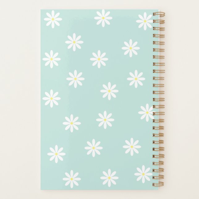 Planejador Daisy Bloom – Capa Floral Azul Suave (Verso)