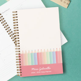 Planejador de Ano Personalizado Colorido do Profes