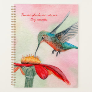 planejador de arte aquarela de beija-flor