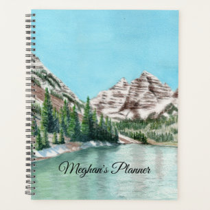 Planejador de arte de montanha em aquarela