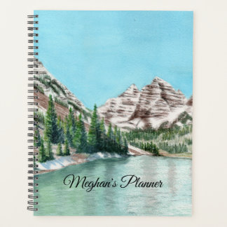 Planejador de arte de montanha em aquarela