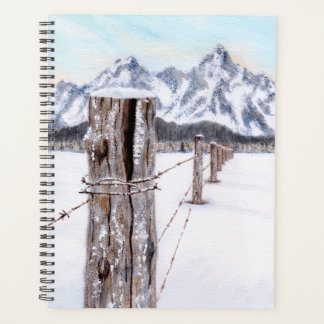 Planejador de arte de montanha em aquarela de inve