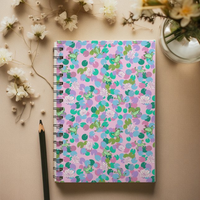 Planejador de arte de sapo bonito com fundo rosa (Criador carregado)