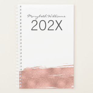 Planejador de Brushbird Dourado Rosa moderno