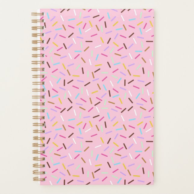 Planejador de Caderno de Confeitos de Donut Rosa A (Frente)
