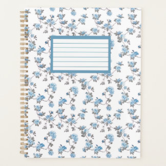 planejador de caderno espiral com estampa floral