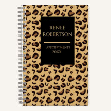 Planejador de Caderno Espiral Leopardo Chique