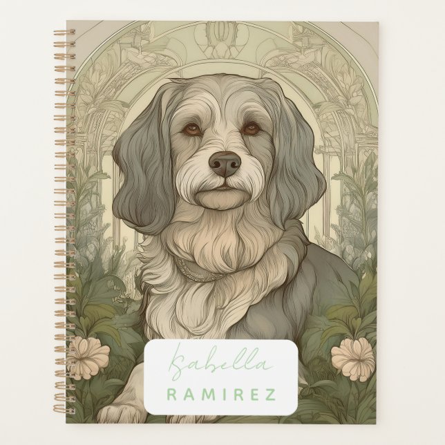Planejador de Cães Serenos Personalizado com Nome (Frente)