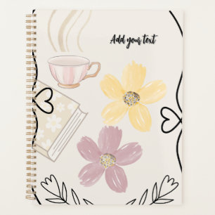 Planejador de Café & Flores para Amantes de Livros