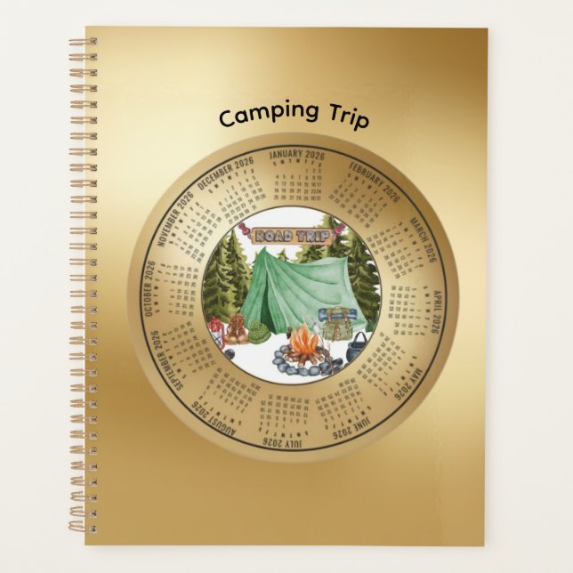 Planejador de Calendário de Viagem de Acampamento  (Frente)