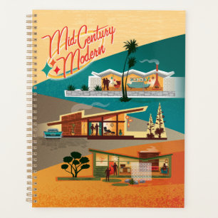 Planejador de Calendário do Meio século Modern 3 C