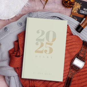 Planejador de Calendário Mínimo de 2025 Verde de S