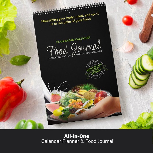 Planejador de calendário multifuncional e Diário d (All-in-One Calendar Planner and Food Journal)