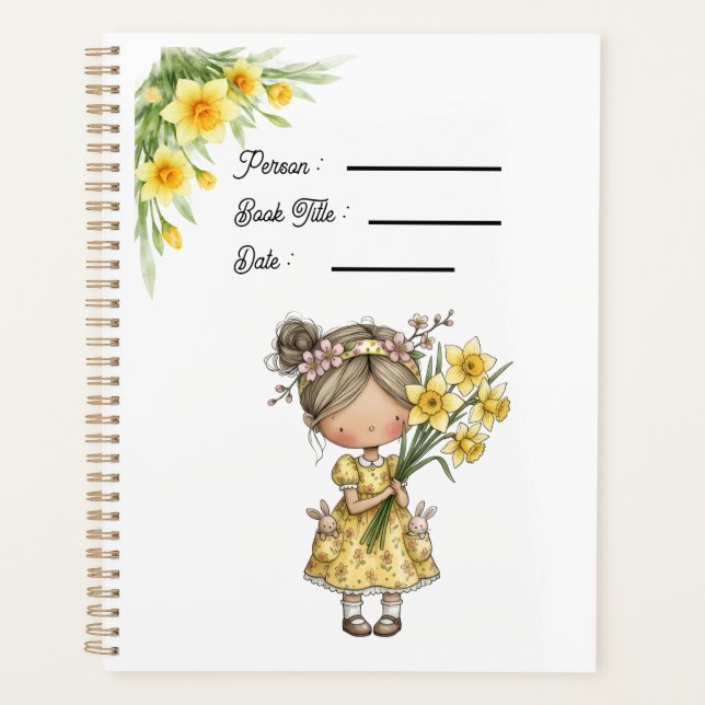 Planejador de Capa de Livro de Flores de Narciso (Frente)