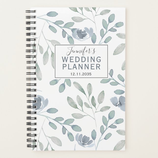 Planejador de Casamento Boho Pó Azul e Verde (Frente)