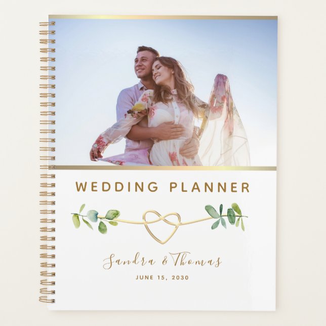 Planejador de Casamento com Foto de Eucalipto com  (Frente)