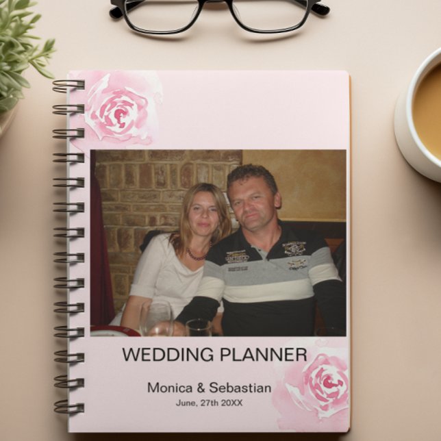 Planejador de Casamento com Fotos de Rosas Rosa (Criador carregado)
