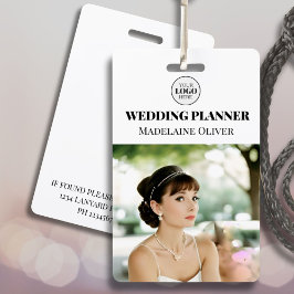 Planejador de Casamento Crachá de Foto com Logotip