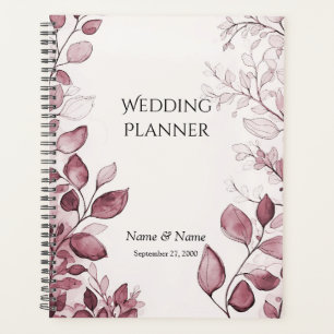 Planejador de Casamento de Folhas Vermelhas Modern